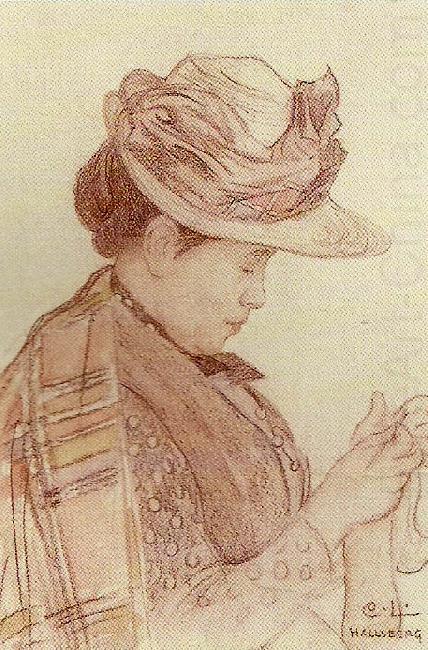 Carl Larsson hilda bergoo china oil painting image